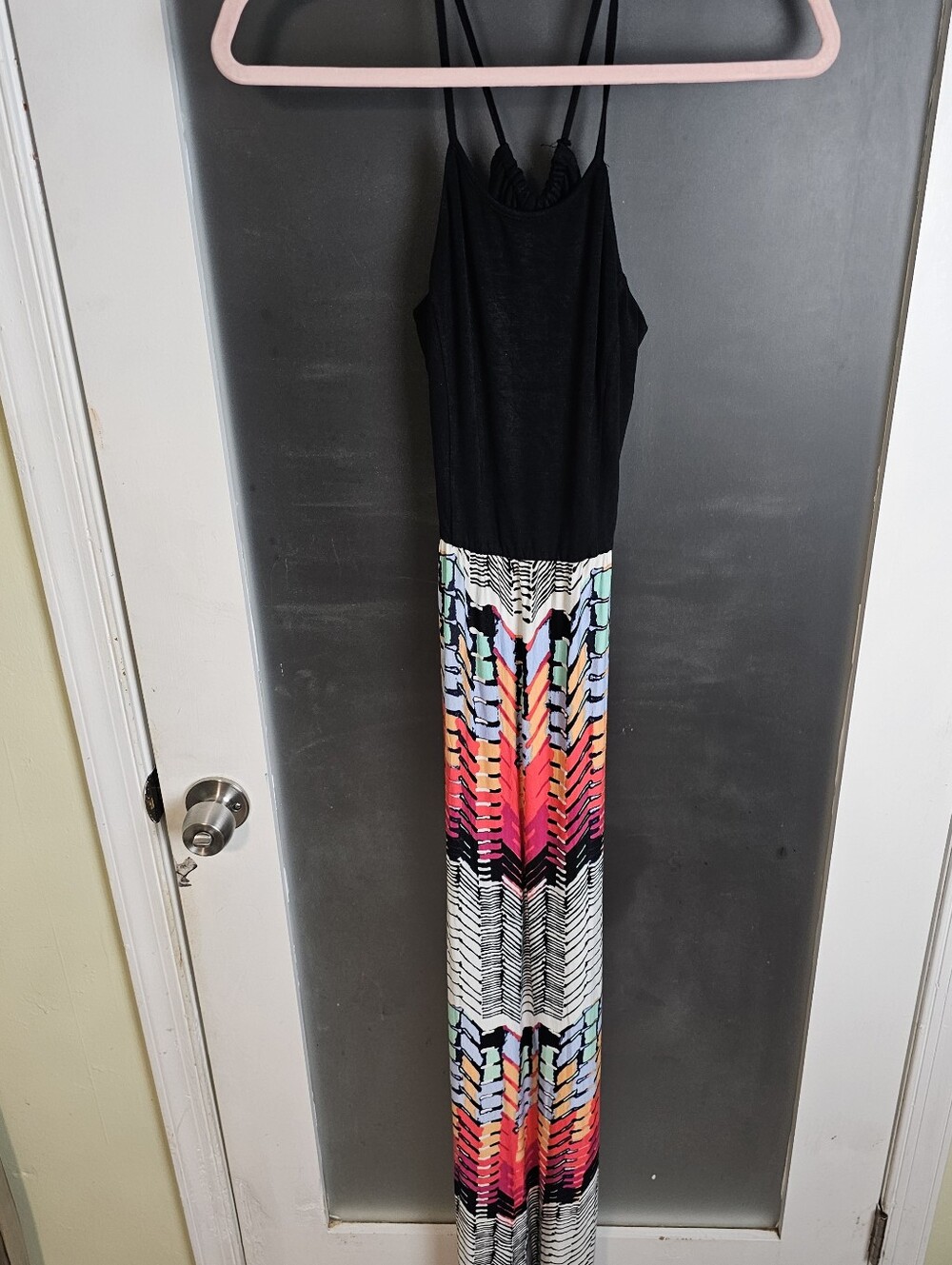 New Envi Soft Knit Multicolor Halter Maxi Dress